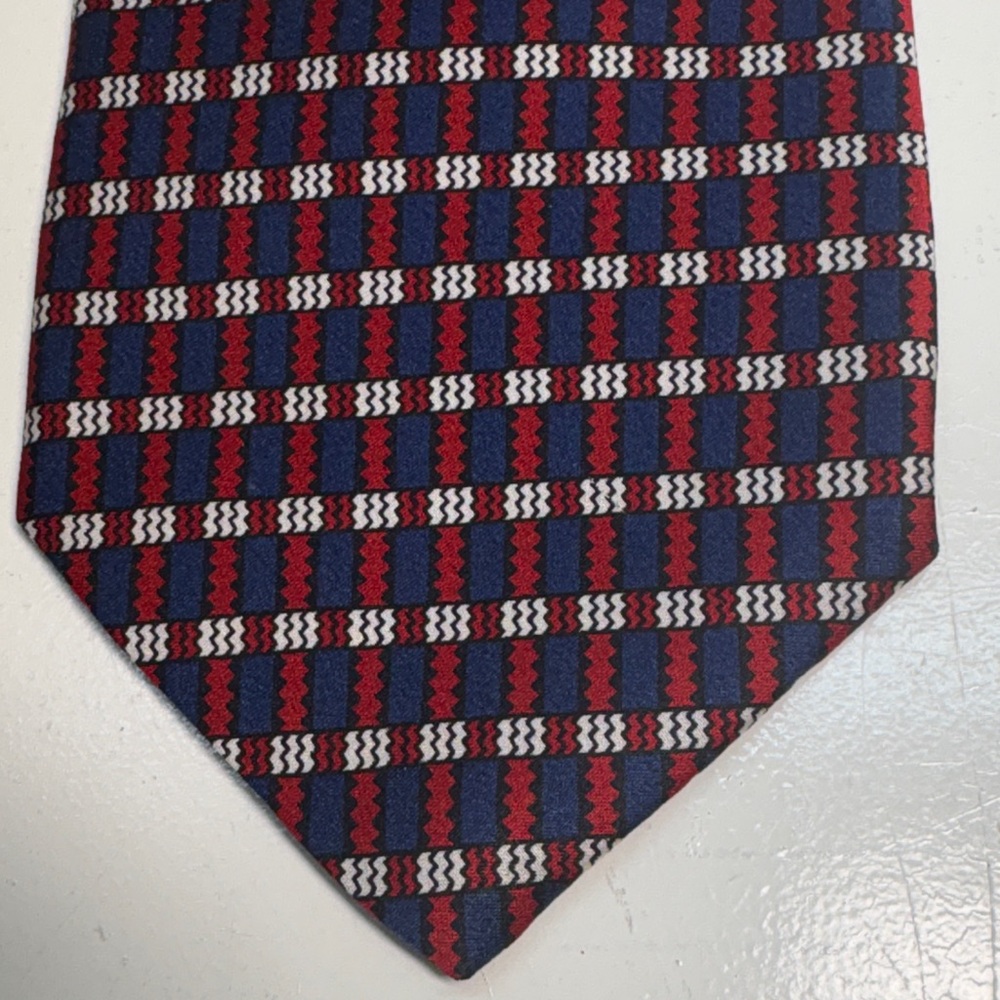 Robert Talbott Studio Parisian Navy and Red Patterned Silk Tie
